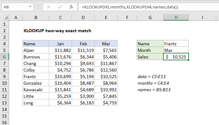 Excel Formula Xlookup Two Way Exact Match Exceljet 2832